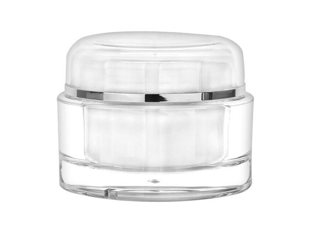 Clear/Silver Cosmetic Jar Set