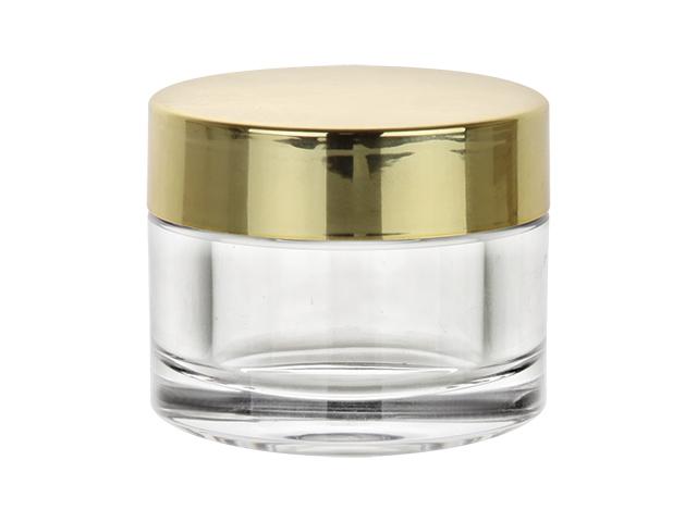 Gold/Clear Cosmetic Jar Set